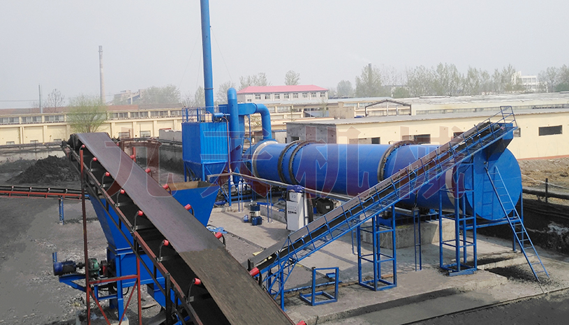 山東煤泥烘幹機現場